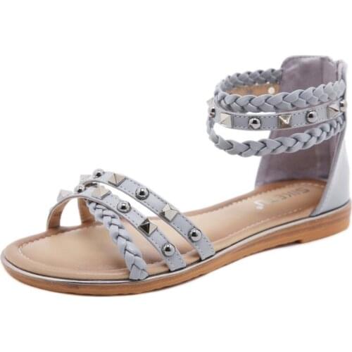 Women sandals summer flat pearl sandals flip flops rome shoes string bead slippers mujer gladiator sandalias sapatos femininos