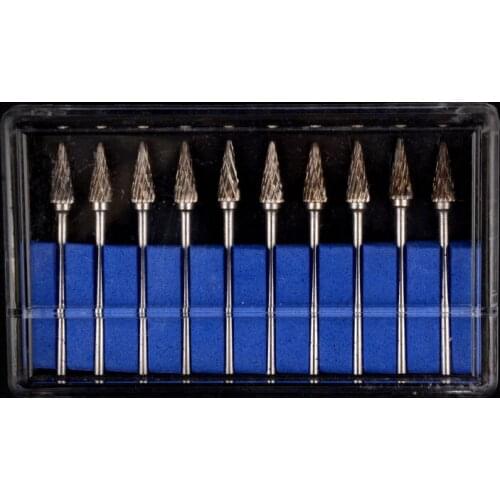 10 PCS Dental Lab Polishing Drills Assorted Tungsten Steel Carbide Burs M05 2.35MM