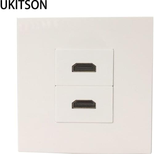 2 Ports HDMI2.0 Female To Female Wall Panel 4K HDMI Outlet Socket For HDTV Faceplate
