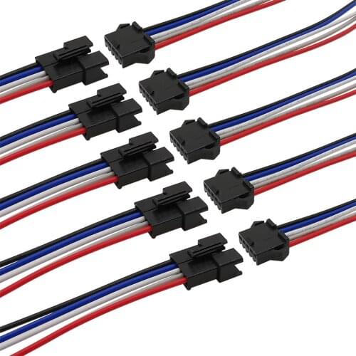 5Pairs JST SM 5Pin 5P Plug Male to Female Jack Wire Connector Cable Pigtail Plugs Socket Length 20CM
