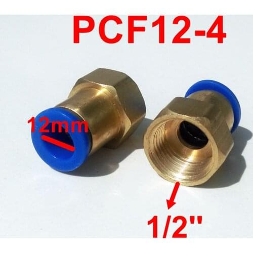 5pcs/lot 12mm Tube 1/2'' Internal Thread Pneumatic Fitting Quick Joint Connector PCF12-4 pipe fitting