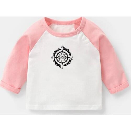 Abstract Nautical Compass Design Newborn Baby T-shirts Armed Redneck Inside Arrow Minded Raglan Color Long Sleeve Tee Tops