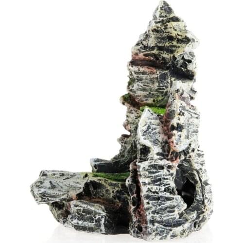 Mountain View Aquarium Rock Cave Tree Bridge Fish Tank Ornament Decoration Decor