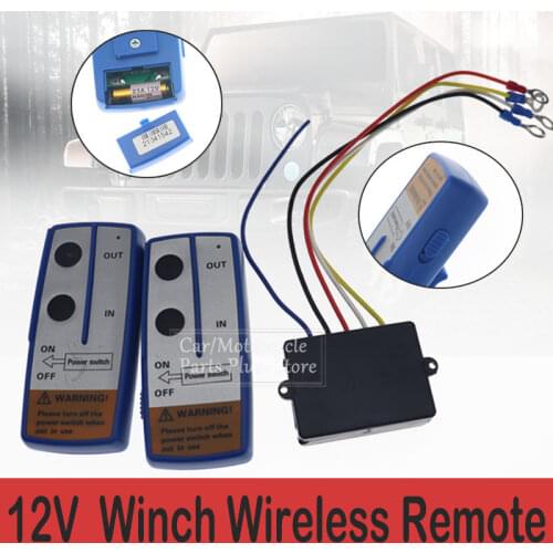 Recovery Wireless Winch Dual Remote Control With Manual Transmitter Set 12V Handset Switch Controller 98Feet For Car Jeep SUV