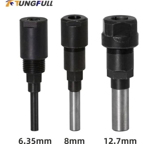 1/4 1/2 Inch/8MM Router Collet Extension Holder Shank for Engraving Machine Milling Cutter Wood Carving Rod For Wood
