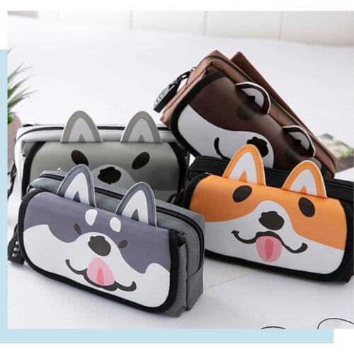 Password lock cute Pencil cases Cartoons dog Stationery bag School Pencil case for children pen case student boys pen bag gifts