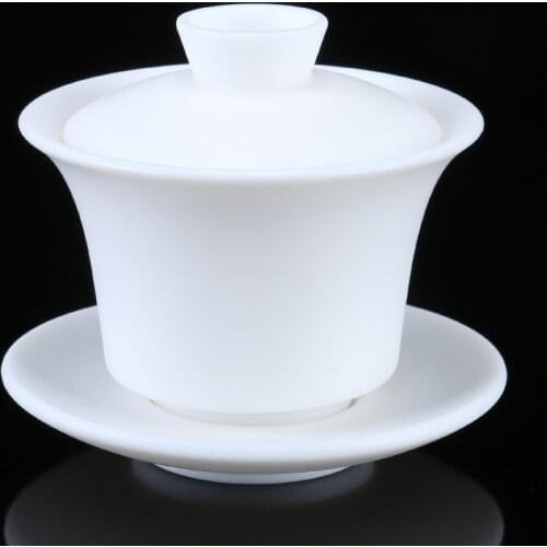 Chen Weijian pure manual tureen dehua white porcelain three tureen ceramic tea tureen kung fu small tureen craftsmen