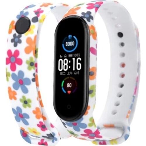 Color Straps for Xiaomi Mi Band4 5 Wristband Colorful Folwers Silicone Soft TPU Sport Replacement Bracelets for Mi Band mi3 bel