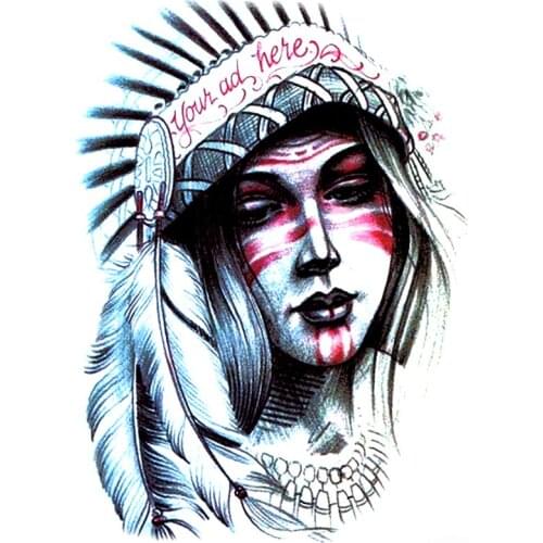 Indian Girl Waterproof Temporary Tattoos Women harajuku Body Art Tatuajes Henna Tattoo Sticker Tatoo Temporary Stickers Men