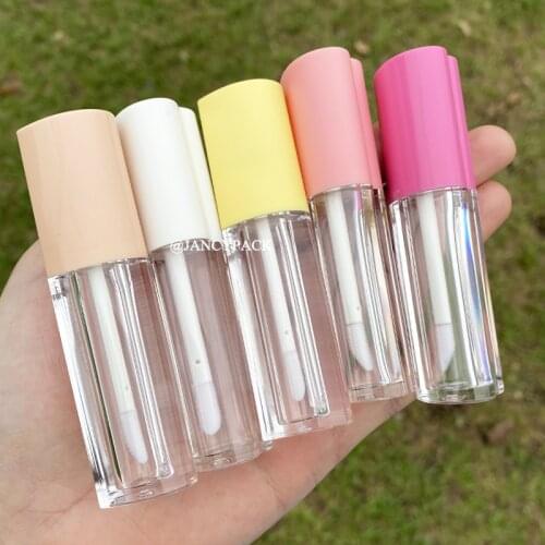 Colorful Lip Balm Tubes 4ml heart shape lipgloss tubes lipstick container lip oil tubes with brush Cosmetic Sample Container