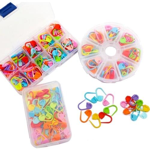 100/50Pieces/Box Locking Stitch Markers Colorful Plastic Knitting Crochet Locking Markers Crochet Needle Clip Hook Tool