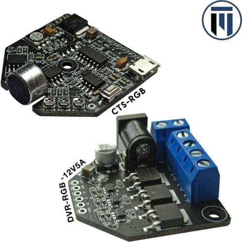 Music Visualizer Bundle, 2 Pcs, Sound Visualizer, RGB LED Control Board with Music and sound, 12V 5A RGB LED Strip Driver