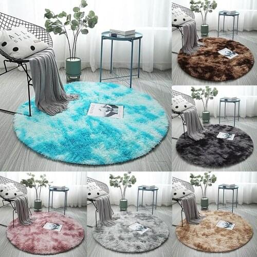 Soft Round Fluffy Areas Rug Plush Carpet Living Room Floor Mat Home Decoration