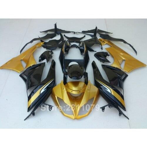 Fairing kit for Kawasaki Ninja ZX6R 09 10 11 12 gold black fairings set ZX6R 2009 2010 2011 2012 JH01