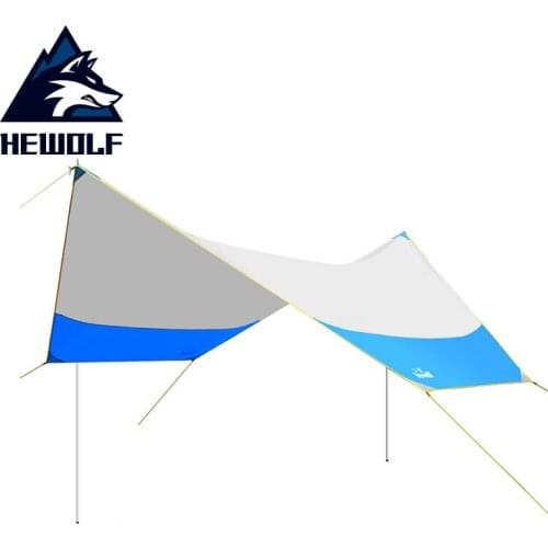 Hewolf 5-8 person PU3000 Beach Sun Shelter Polyester Anti-UV Sun Beach Tents Outdoor Camp Fishing Picnic Ultralight Tarp Awning