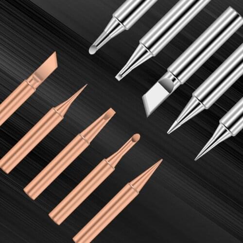 5Pcs I+B+K+2.4D+3C soldering iron pure copper 900M soldering iron head set inside hot bare copper electric soldering iron tip