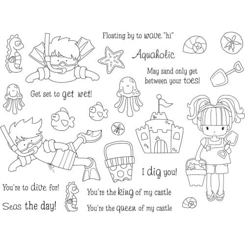 Beach stamp Clear Stamp for Scrapbooking Transparent Silicone Rubber DIY Photo Album Decor A279