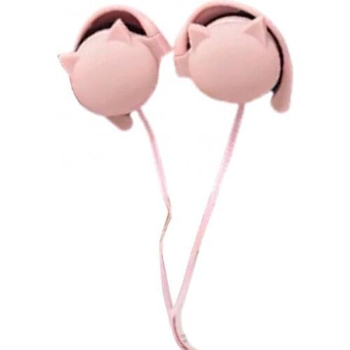 Portable Stylish Cartoon Cat Shape Ear Hook with Mic Headphone for Phone/PC