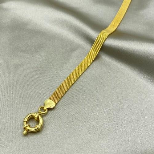 Gold Plated Mesh Sailor Lock Bracelet