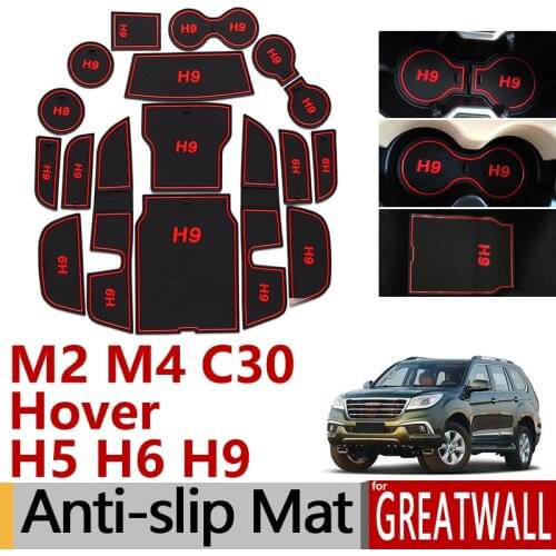 Anti-Slip Rubber Gate Slot Cup Mat for Great Wall H2 Coolbear H5 H6 H9 M4 Florid Voleex C30 GreatWall Accessories Stickers 2015