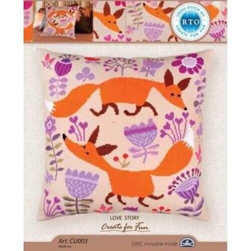 2021 Drop Shipping Embroidery Foxs Love Needlepoint vs Cross Stitch with 100% Cotton Flosses & Free Shipping for Home Decor