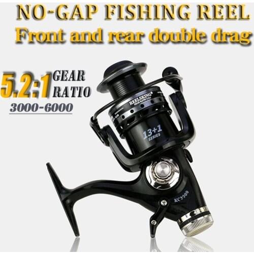 NO-GAP Fishing Reel Double Drag Spinning Reel Fishing Carp Reels Wheel Freshwater Saltwater Fishing Casting Reel