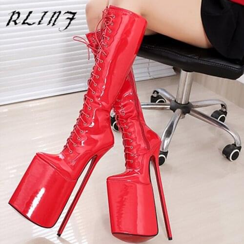 RLINF hates the sky 30 cm stage show catwalk shoes pointed front straps over the knee boots