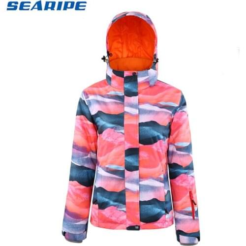 SEARIPE Brand Women Ski Jacket Snowboard Jacket Windproof Breathable Hooded Clothing Outdoor Sport Wear Female Thermal Coat
