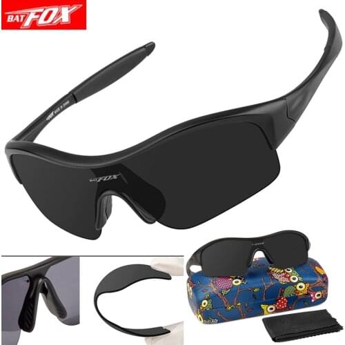 BATFOX New Polarized Kids Cycling Sunglasses UV400 Eyewear Child Boys Girls Baby Infant Fashion Sun Glasses Black