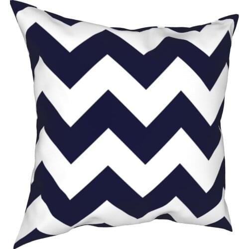 Navy Blue And White Chevron Stripes Pillowcase Soft Polyester Cushion Cover Decorations Pillow Case Cover Home 40X40cm