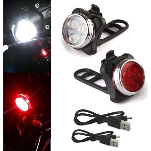 Bike Light Super Bright USB Rechargeable Bicycle Head Front Light Waterproof IPX4 Bicycle Taillight Cycling Rear Light Headlight