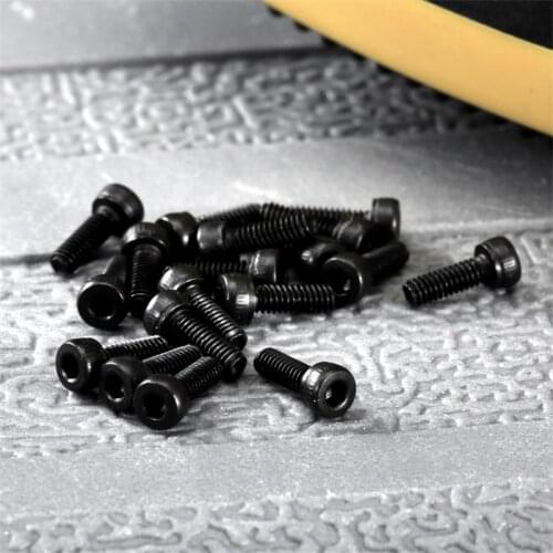 100Pcs M2*6mm Carbon Steel Allen Hex Socket Pan Head Cap Screws Knurled Cylinder Bolts Machine Electronic Small Screws Fasteners