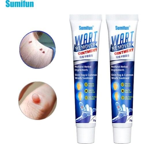 Sumifun 2Pcs Warts Removal Cream Wart Treatment Ointment Skin Tag Remover Cream Herbal Extract Foot Corn Plaster Skin Beauty