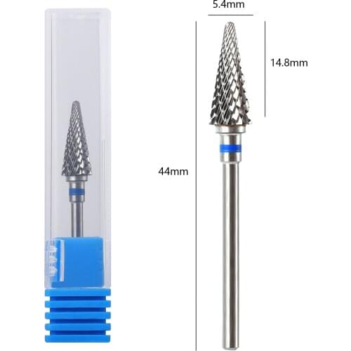 3/32" 6x14.7mm Tapered Carbide Nail Drill Bits Carbide Bit Drill Accessories Milling Cutter For Manicure
