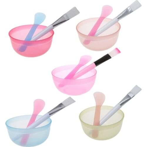 3Pcs Makeup Beauty DIY Facial Face Mask Bowl Brush Spoon Stick Tool Kit Homemade