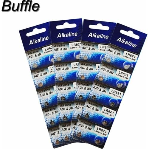 40Pcs Coin Battery AG1 LR621 Alkaline LR60 SR621 SR621SW 164 364A 364 13mAh Alkaline Button Batteries For Calcolator Remote