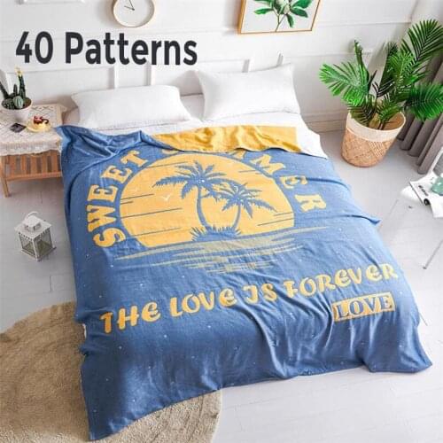 6 Layer Muslin Bedspread Blanket Travel Sofa Bed Cover Throw Blanket Cotton Quilt Blankets for Bed Sheet 100% Cotton 40 Patterns