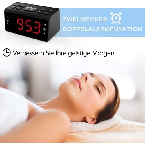 AM/FM Radio Multi-function Radio Digital Time Display LED Alarm Clocks Radios with EU Plug Sleep Function 24 Hours