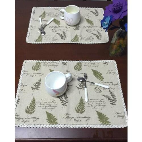 Free shipping European cotton linen placemat insulation mat table mat bowls mat disc pad tablecloths custom made to order