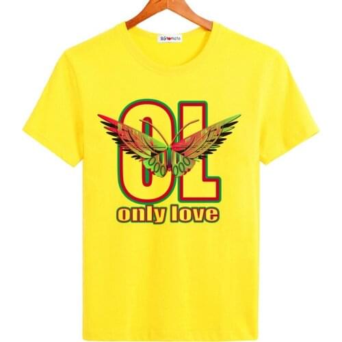 BGtomato only love purple print t shirt men 100% Original Brand good quality shirts Three colors Short sleeve o-neck cool tops