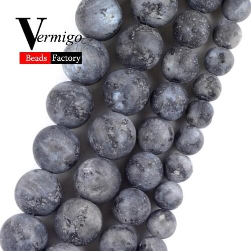 Natural Stone Dull Polished Black Labradorite Minerals Gem Beads For Jewelry Making 4-12mm Round Beads Diy Bracelets Necklaces