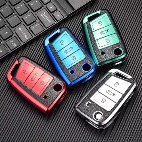 Fast Shipping New Soft TPU Car Key Case Cover For Volkswagen VW Golf 7 MK7 Tiguan mk2 for Skoda Octavia A7 Kodiaq 2017 2018 2019