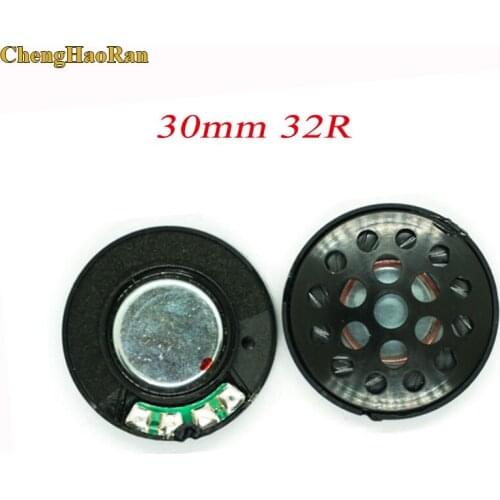 ChengHaoRan 2pcs 30mm 32R 32ohm Headphone Speaker Unit With Cap White Magnetic Headset Driver Full Range Speakers For Headphones