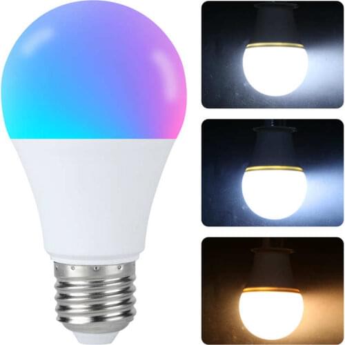 E27 Screw Bulb 9W LED Light Bulb Dimmable 7 Color Changing Light WIFI Voice Control Bulb 220V