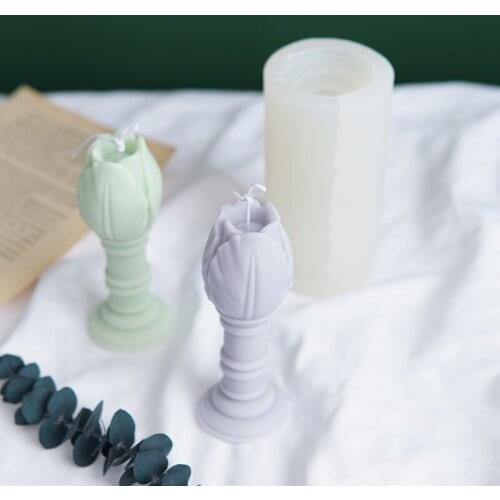 3D Tulip Shape Candle Mold Tulip Flower Handmade Silicone Wax Mold Making Molds for Candle Plaster Soap Candle Mold