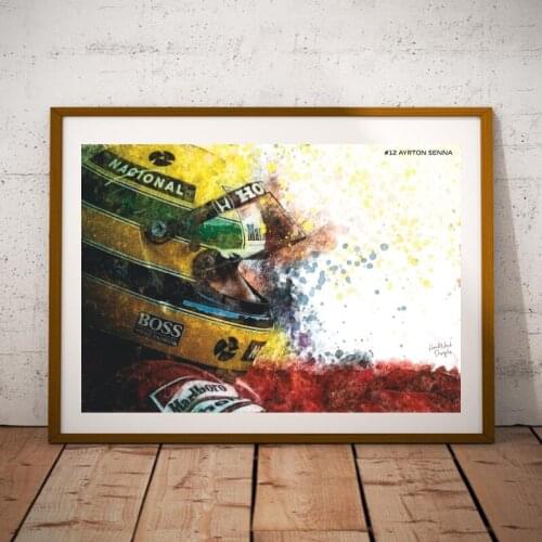 Formula Grand Prix Racing Driver Portrait Prints Ayrton Senna Poster Artwork Canvas Painting Wall Picture Home Decor Boy Gift