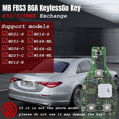 CG Original 315/433MHZ Keyless Go One-Start Smart Be Key Smart Key Shell 3/4Buttons With Logo For Mercedes-benz