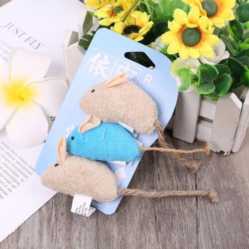 M17D 3Pcs/Set Rat Shape Catnip Toy Pet Cat Kitten Scratching Plush Mouse Playing Toy