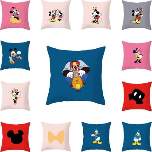 Mickey Mouse Cartoons Mickey Minnie Cushion cover bedroom living room sofa Cushion pillowcase Home decorative pillowcase 45x45cm