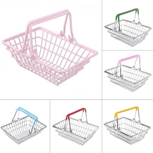 Mini Supermarket Shopping Hand Basket Kids Toy Pretend Play Home Decor